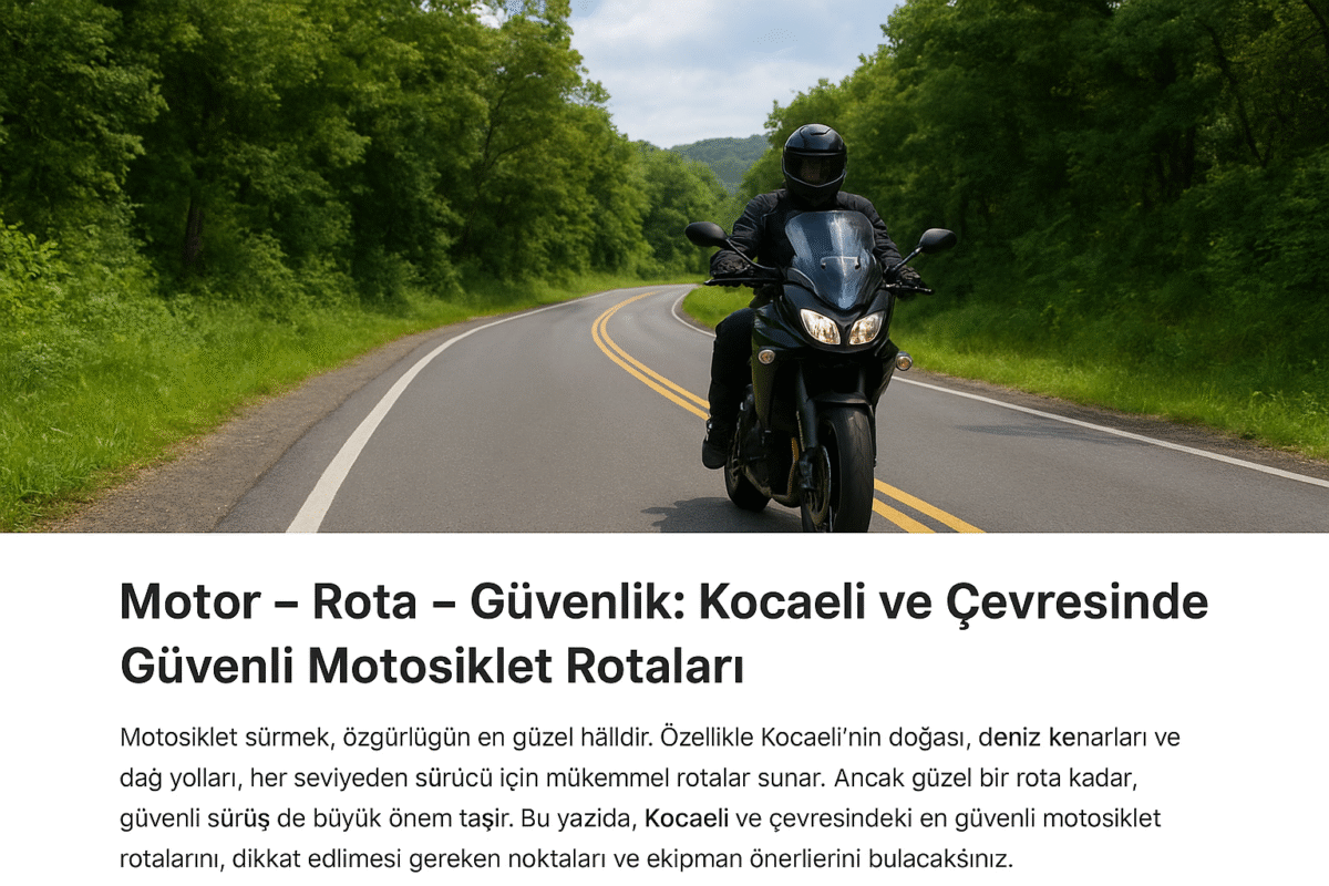 kocaeli motosiklet rotaları