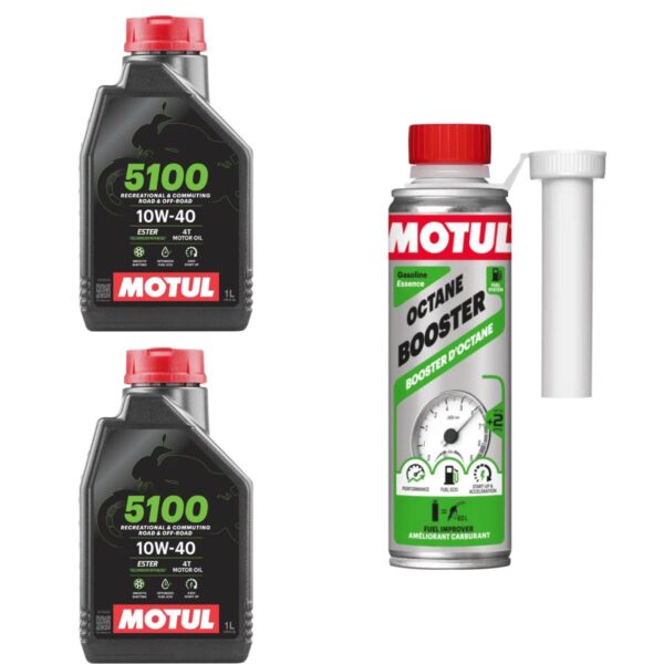 MOTUL 5100 10W40 (2 ADET) +YAKIT SİSTEMİ TEMİZLEYİCİ OCTANE BOOSTER